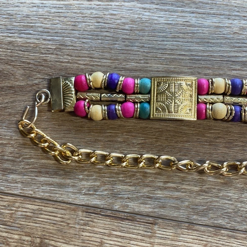 Vintage beaded handmade Colorful adjustable chain belt